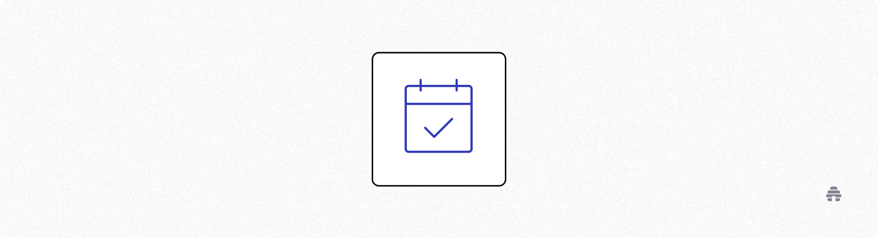 Calendar icon with a check mark, representing scheduled email campaigns or confirmed newsletter publishing dates. The graphic highlights how platforms like beehiiv help creators plan and automate consistent newsletter delivery.