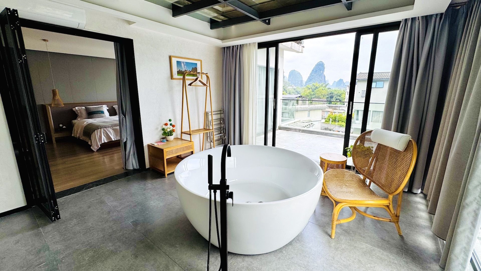 View of Yangshuo Karst Mountains from our hotel room