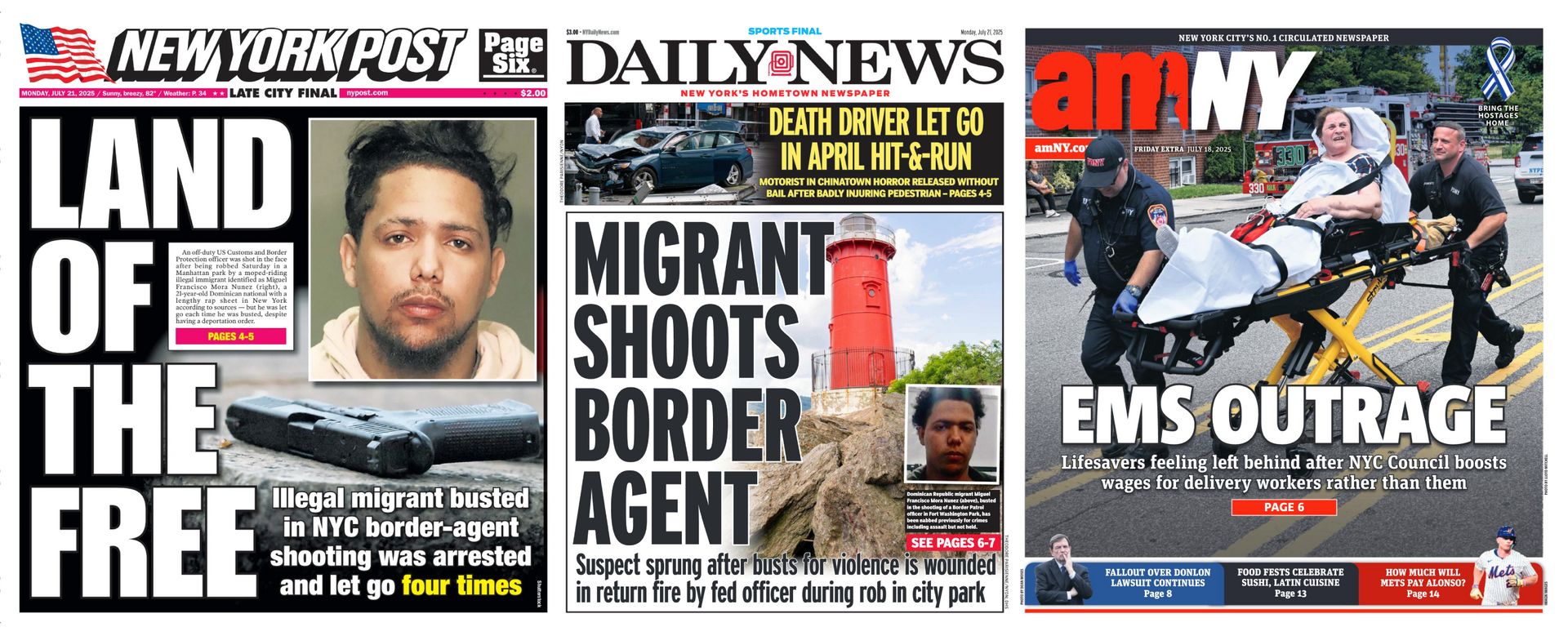 New York Newspaper Front Pages for July 21st, 2025