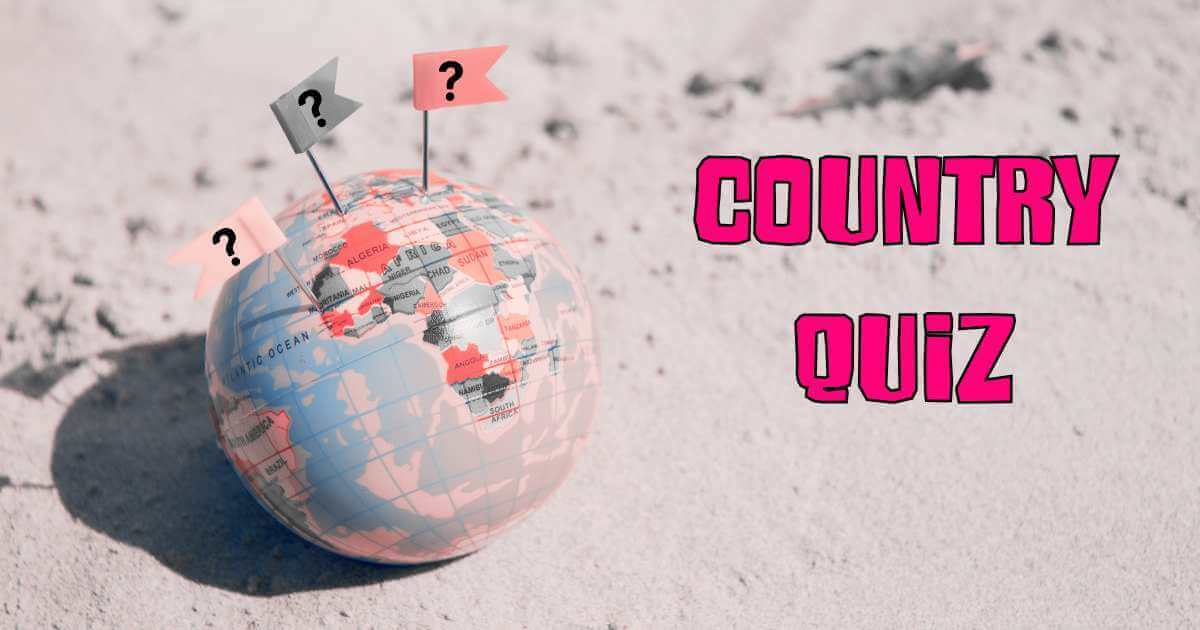 Globe with question mark flags for country nickname geography quiz - test your world knowledge