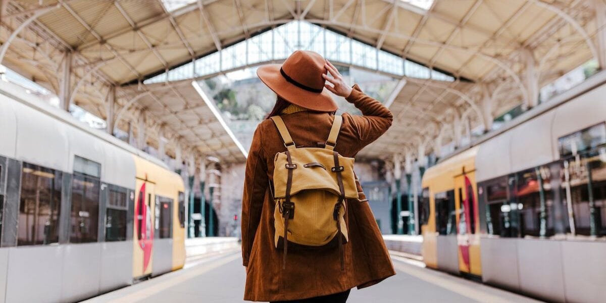 person traveling via train