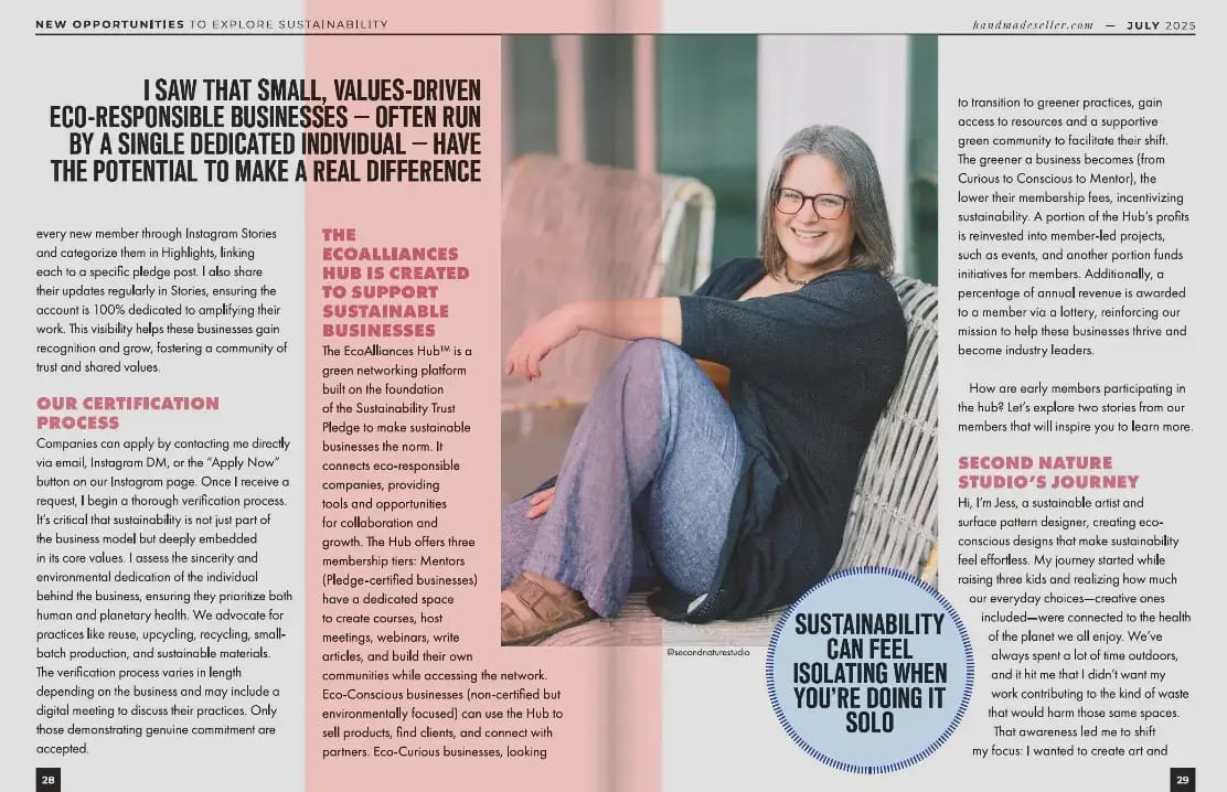 Sustainability Trust pledge article screenshot