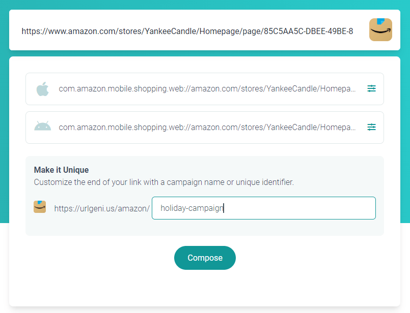Graphical user interface, text, application Description automatically generated Drive Traffic with Amazon QR Code