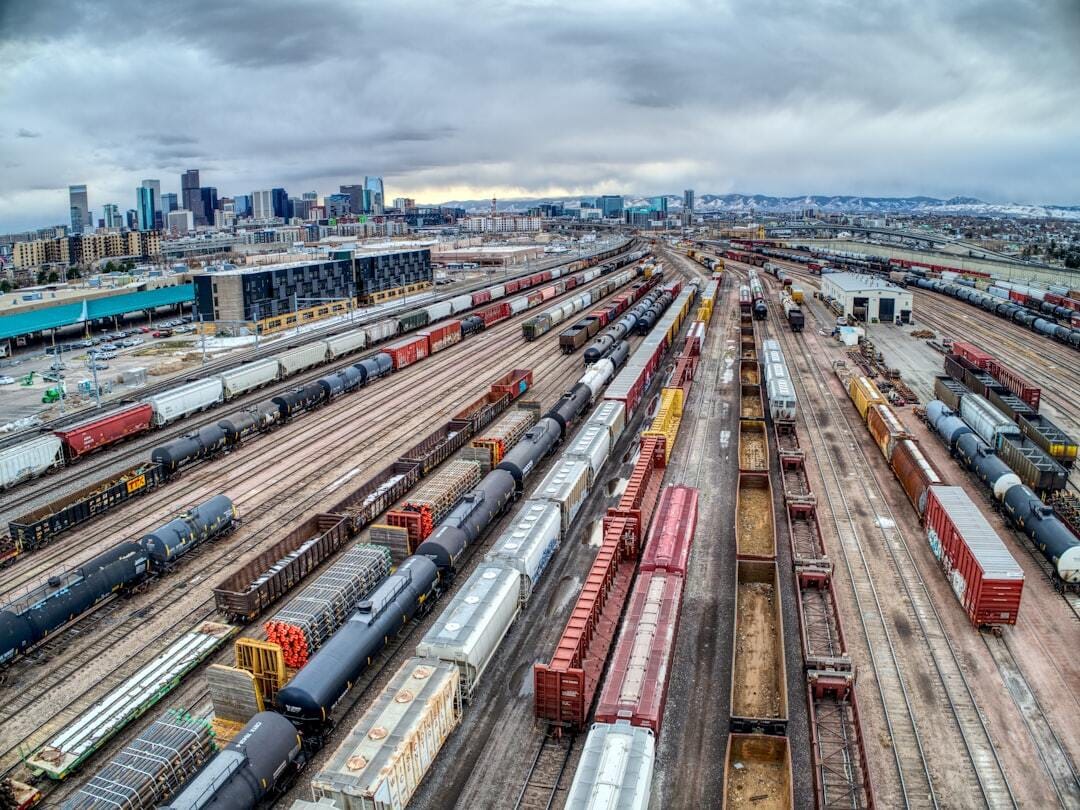 BNSF classification yard in northwest Denver, CO, USA.