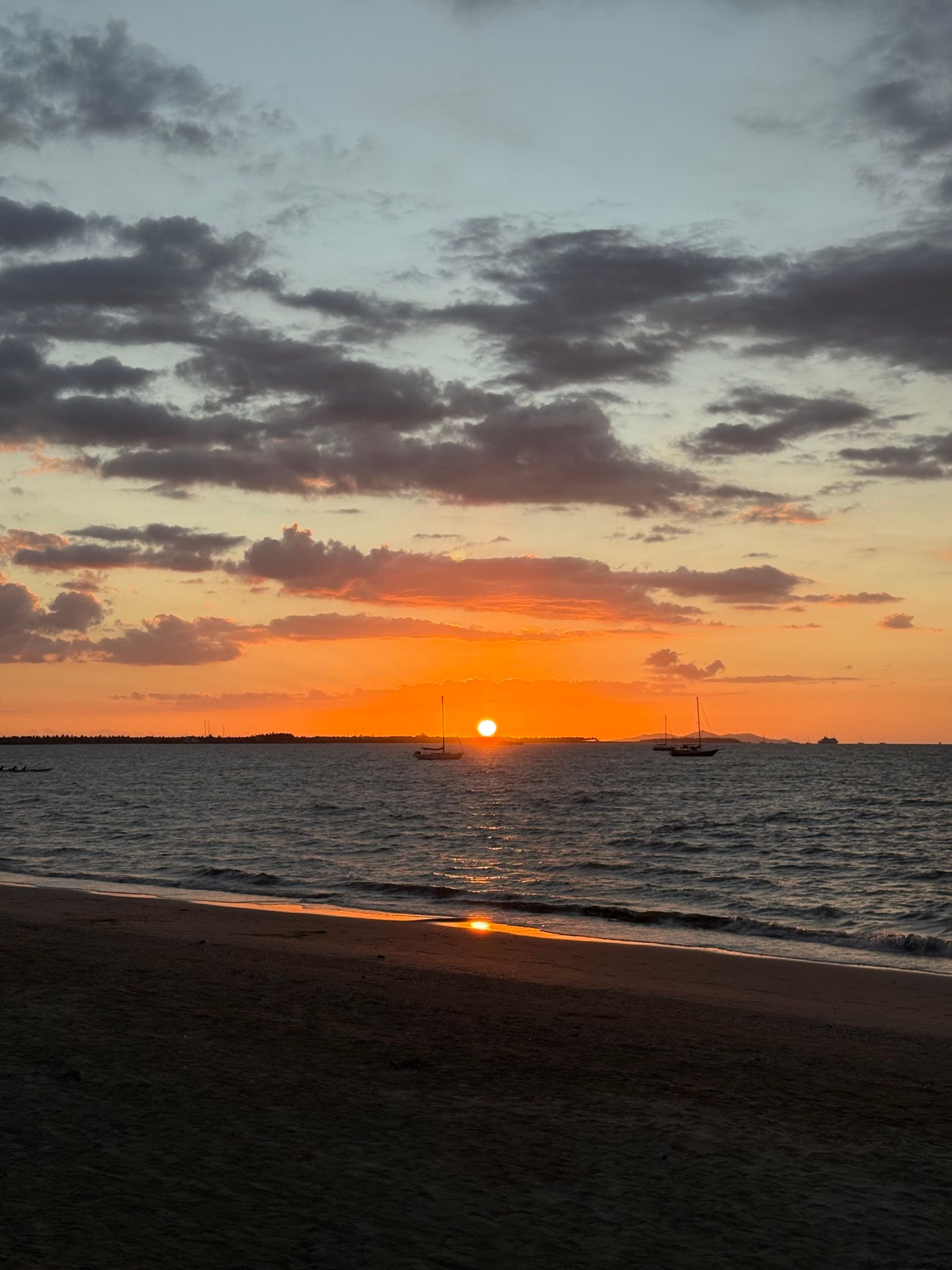 A gorgeous ocean sunset seen in Nadi, Fiji