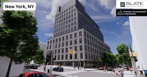 Slate Property Group and Evenhar Development to build a 13-story medical office and community facility at 1578 Lexington Avenue in East Harlem.