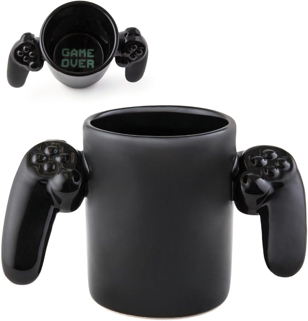 Controller Handle Mug – It’s a Whole Vibe Alt text: Novelty mug designed with game controller-shaped handles, often Xbox or PlayStation themed, ideal for gamers and streamers who love unique desk gear.