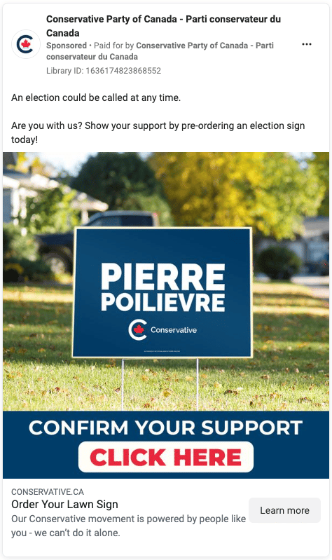 Lawn sign ads that the CPC launched last week.