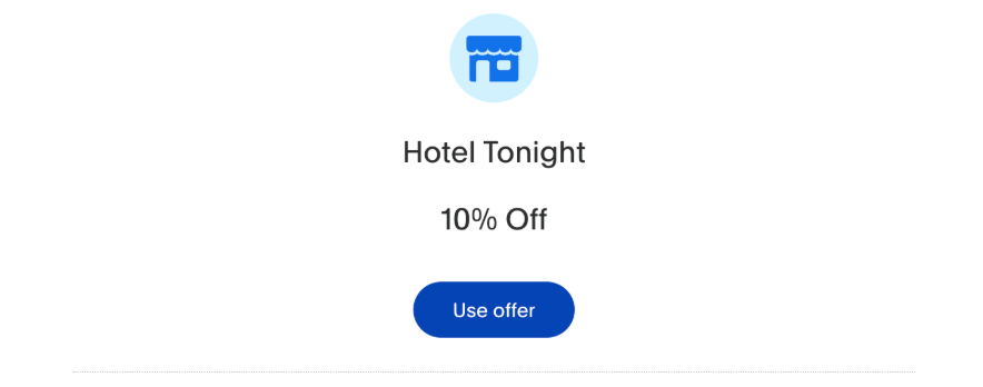 PayPal/HotelTonight offer