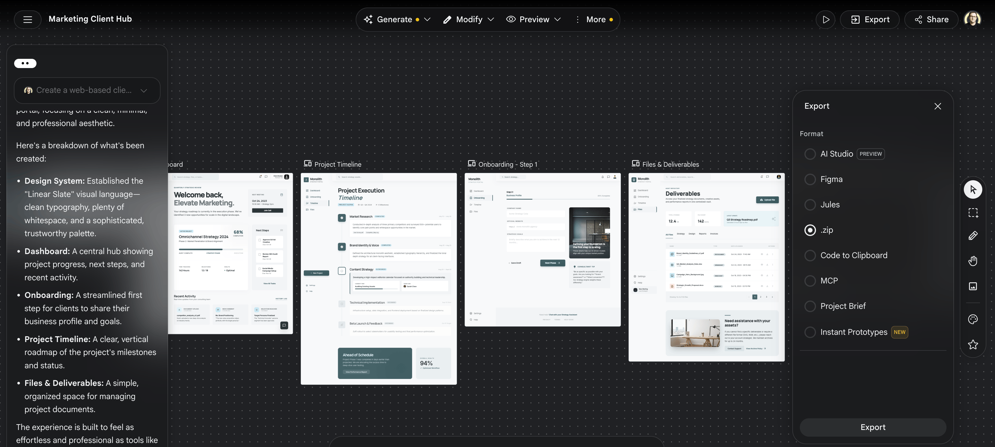 Export based on what happens next