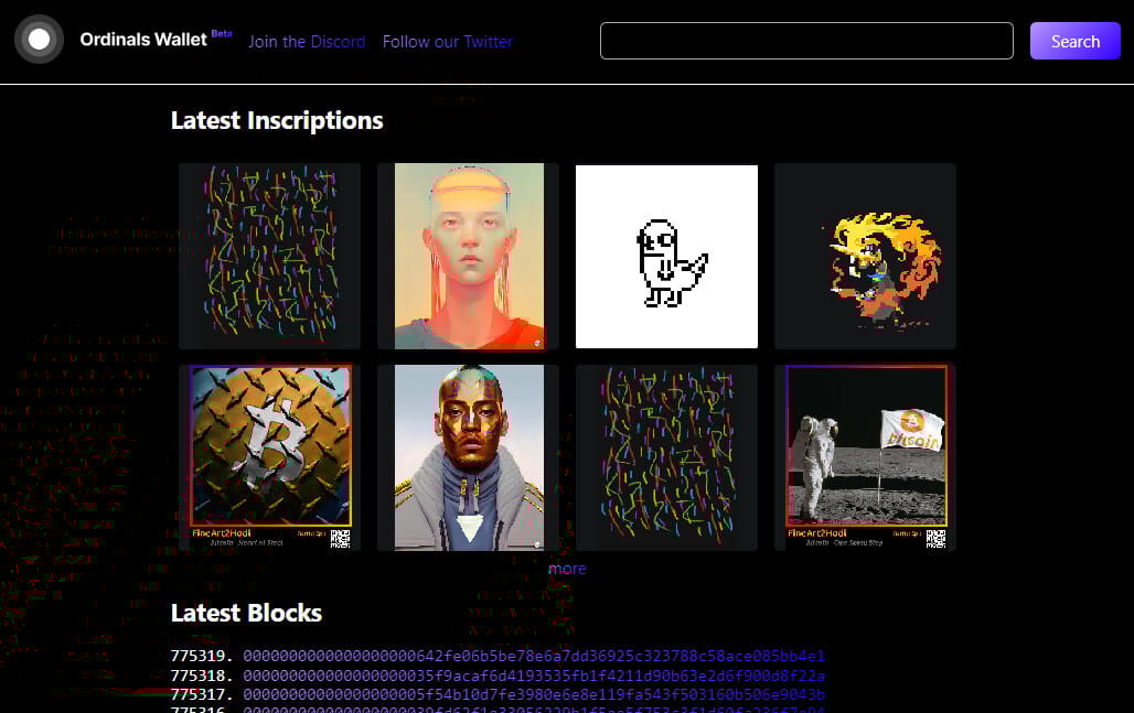Current Ordinals Preview Dashboard