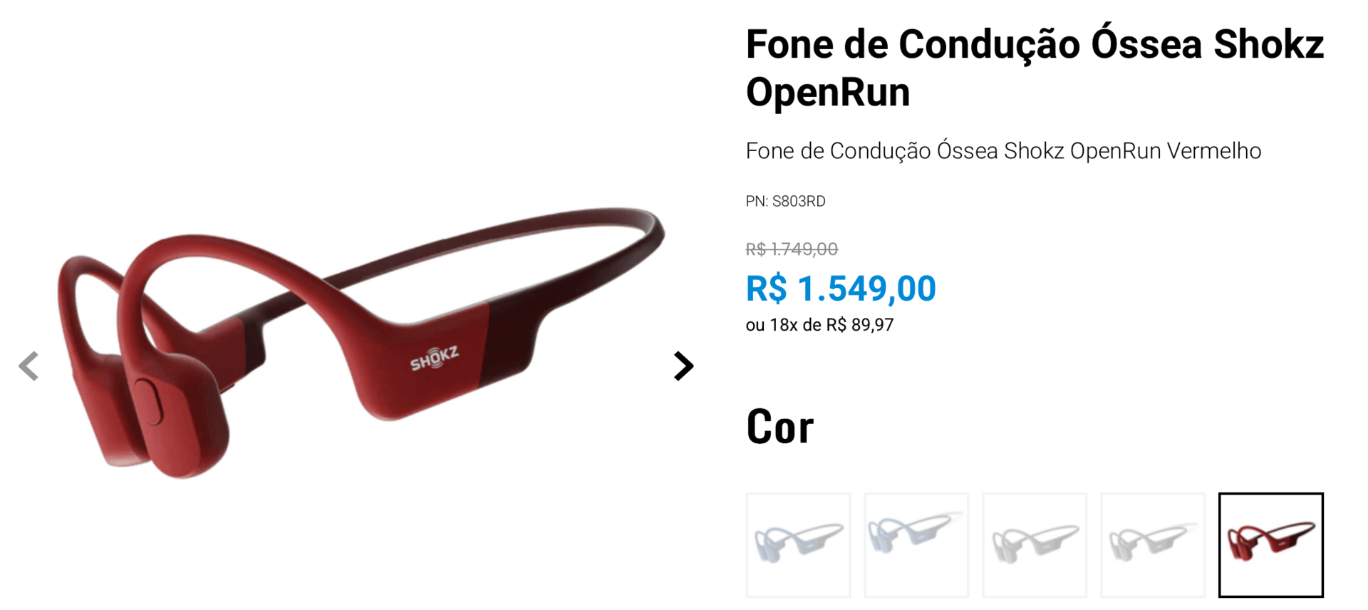 fone de condução óssea shokz