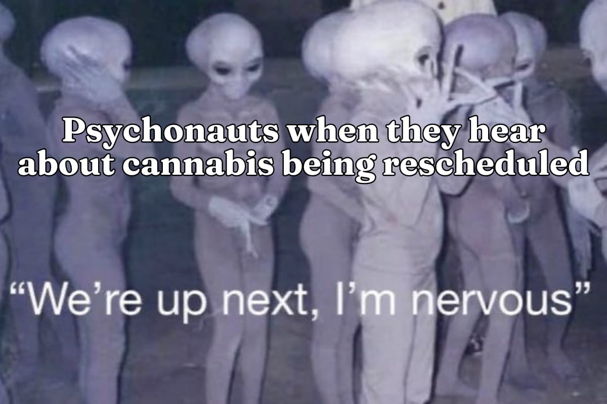 Psychonauts when they hear about cannabis being rescheduled
