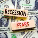 Recession Fears Symbol. Concept Words Recession Fears On Wooden