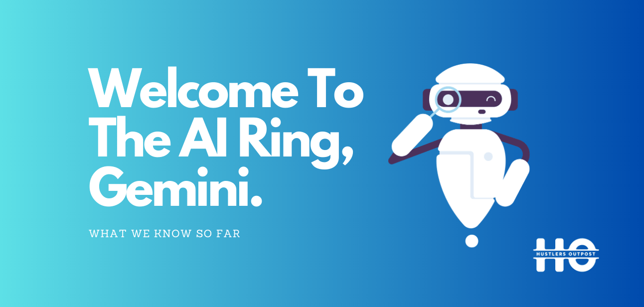 A white robot looking through a magnifying glass symbolising Gemini learning