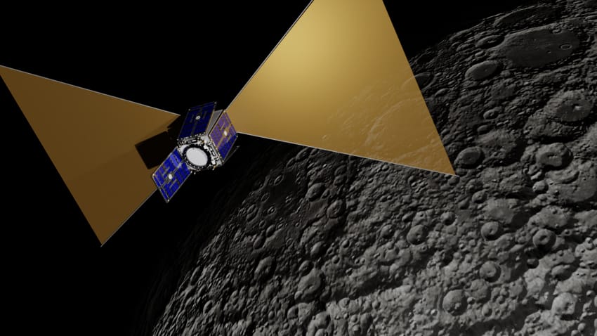 A render of the CosmoCube spacecraft. Once deployed it would listen out for an “ancient whisper” from the early universe on the far side of the Moon. 