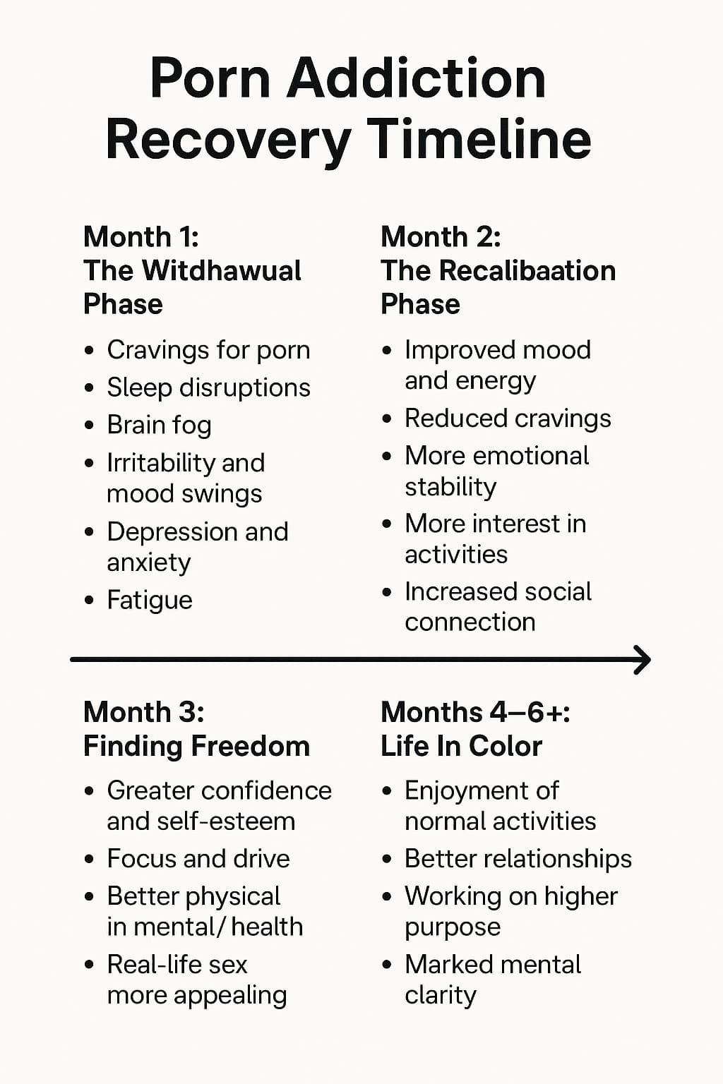 Each month of recovery, according to our porn addiction recovery timeline.