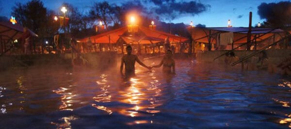 lava hot springs at night