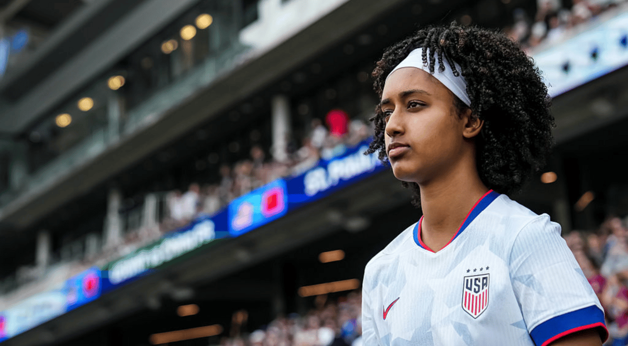 Lily Yohannes #7 of the United States looks on against China PR during an international friendly