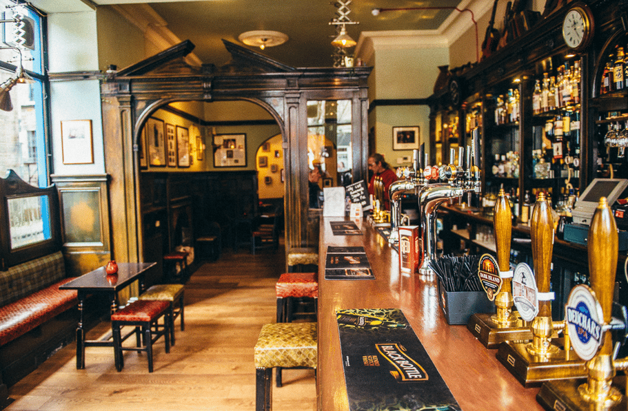 Interior of Sandy Bell's pub