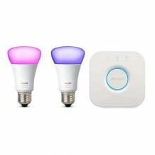 Philips Hue starter set for white and colored light, including 2 E27 lamps and bridge