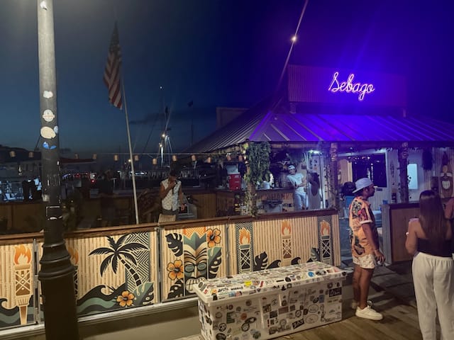 Sebago has private tiki boats too