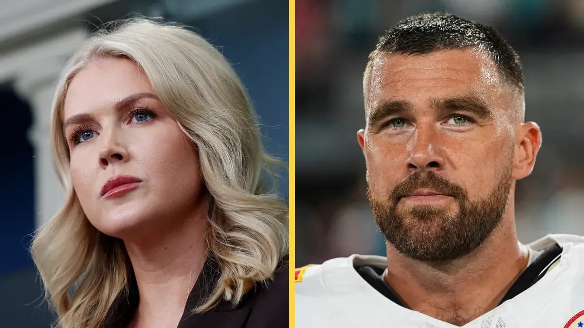 A white woman is pictured next to a white man. A yellow line divides the photos.