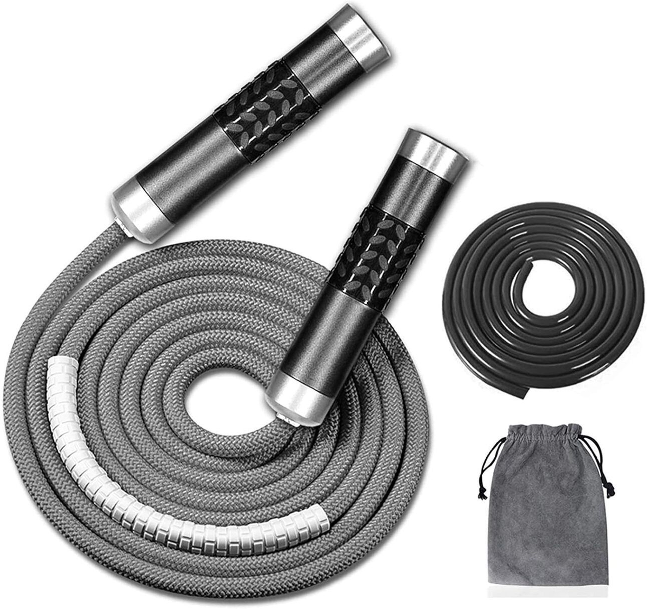 Weighted Jump Rope – Adjustable jump rope with added weight in handles for cardio and endurance training, great for home or outdoor use.