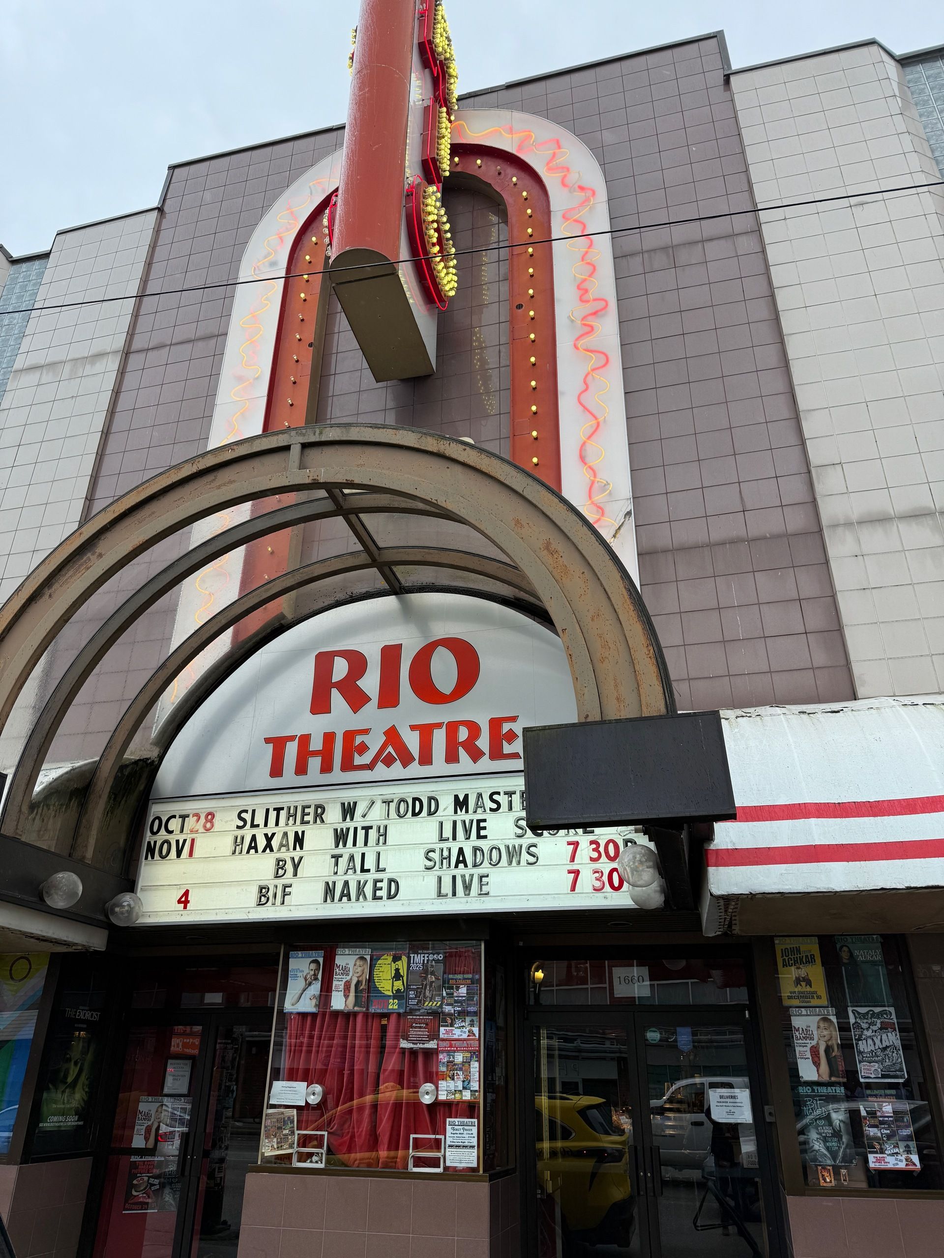 The sign outside the Rio Theatre