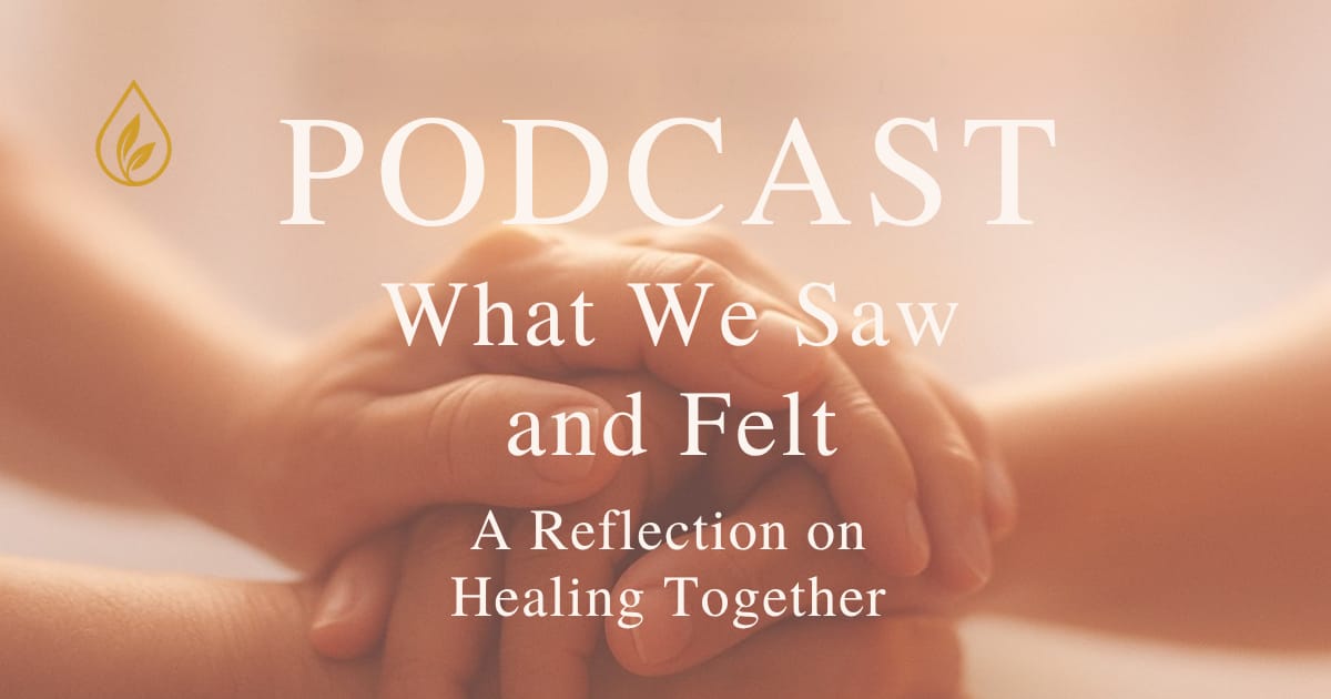 Hands clasped together in soft golden light symbolizing compassion and healing — AJ’s EO Infusions™ Nurses on a Mission Podcast, Episode 2: What We Saw and Felt.