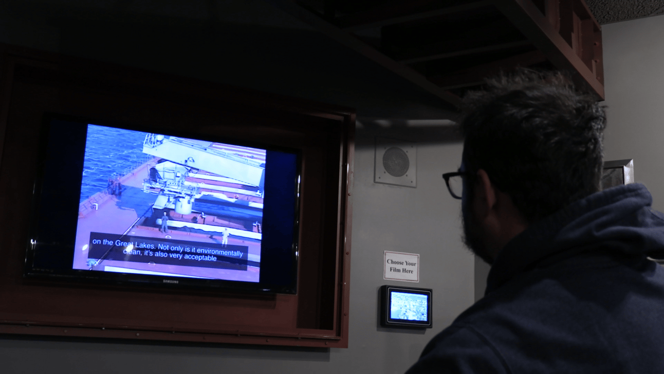 Visitors to the Lake Superior Maritime Museum can watch a dated video Credit: Jordan Haedtler