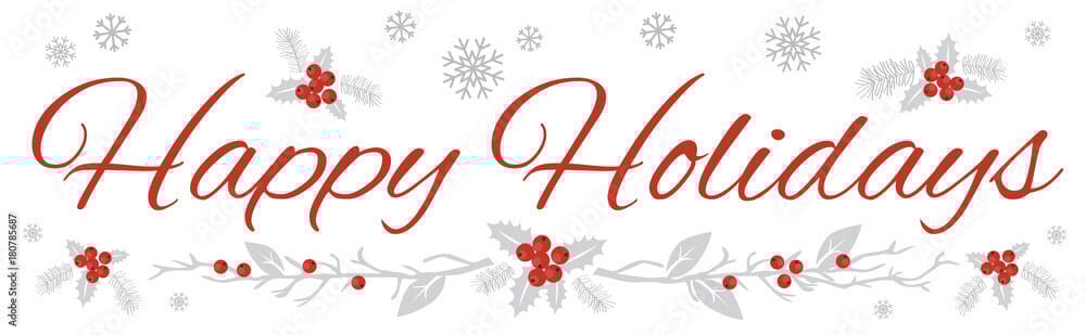 Happy Holidays Wide Banner on White Background 1 Stock Vector | Adobe Stock