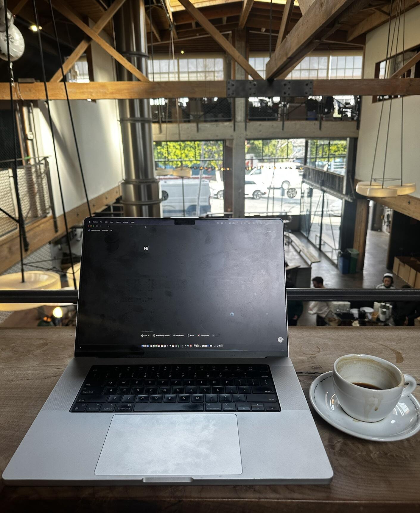 Sitting in Sightglass Coffee