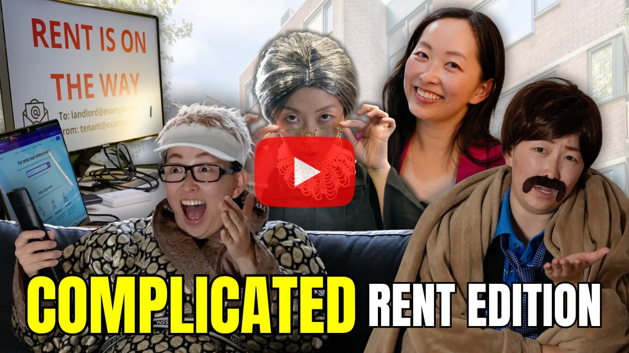 Different versions of Weiting Bollu in a music video, as a landlord, tenant, judge, and more.