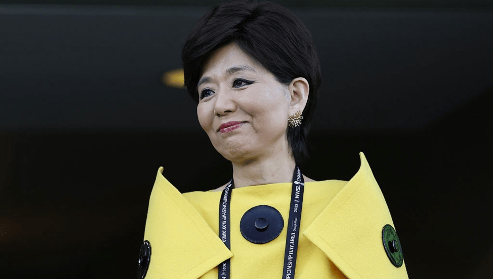 Michele Kang, owner of Washington Spirit, gestures prior to the NWSL Championship 2025 final