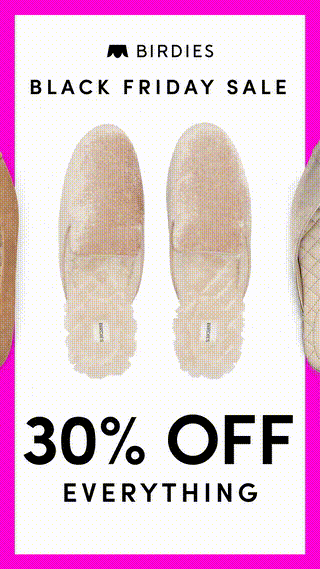 A GIF ad for BFCM that was very effective for footware brand Birdies.