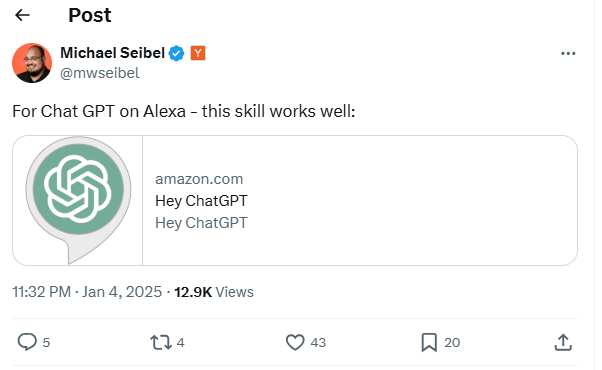 Chat GPT on Alexa