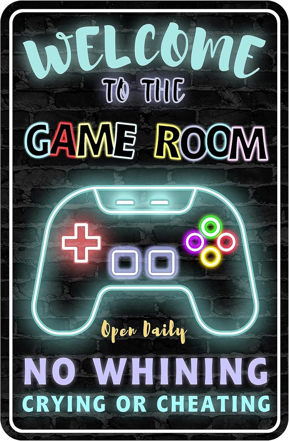 Gaming Room Metal Sign – The Final Touch for Any Gamer’s Space A durable aluminum gaming sign with a vintage, rusted finish, adding bold personality to bedrooms, gaming rooms, or streaming backgrounds.