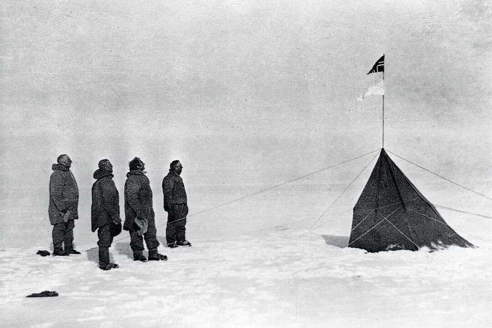 Norwegian flag at the South Pole, 1911