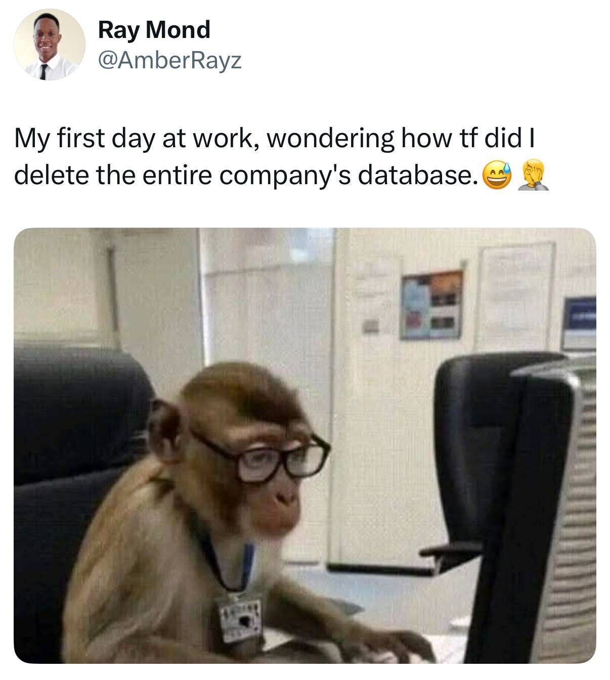 short squeez first day at work meme