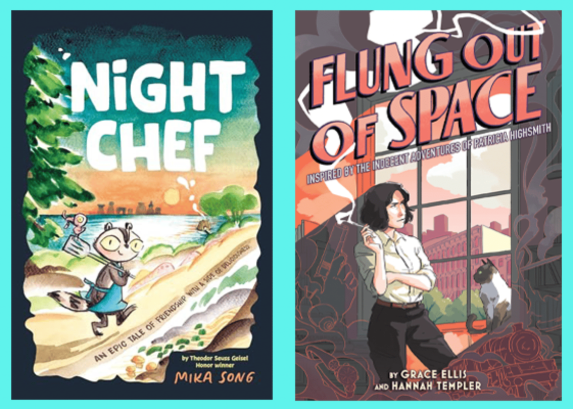 book covers for Night Chef and Flung out of Space