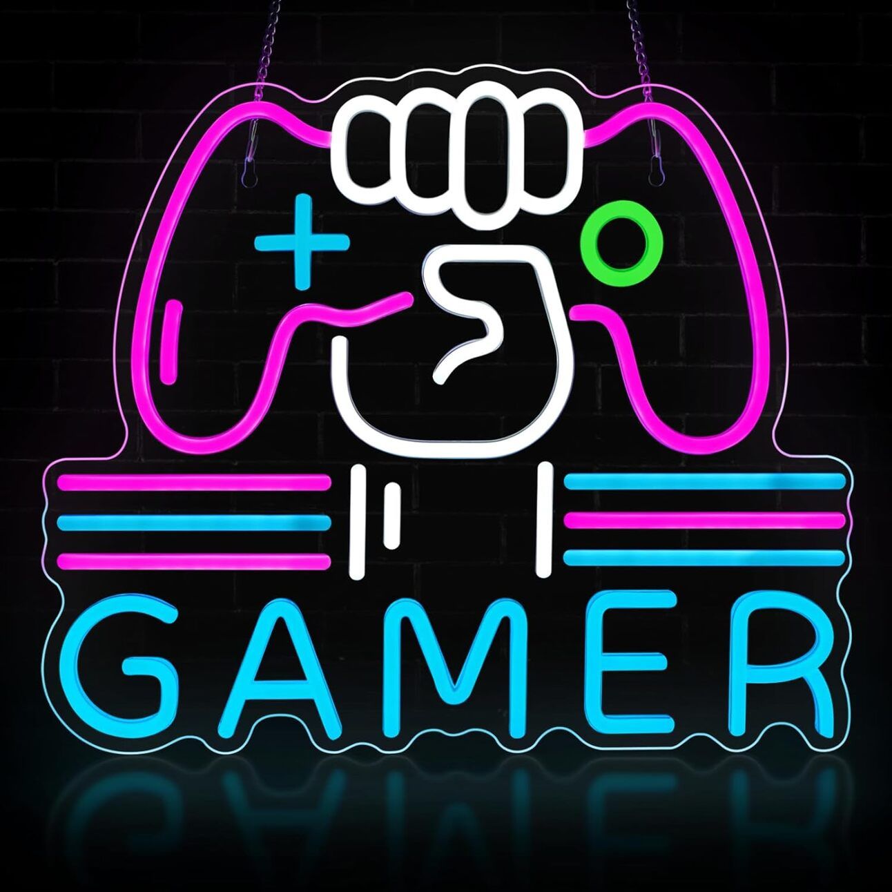 LED Neon Wall Sign Alt Text: Bright LED neon sign featuring shapes or gamer phrases, perfect for adding a Vice City–inspired glow to your gaming space.
