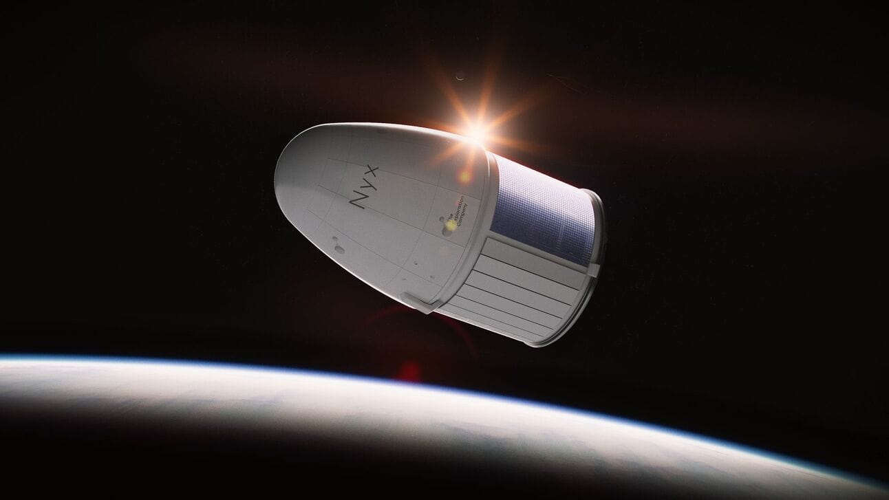 A render of the Exploration Company’s Nyx cargo vehicle in orbit.