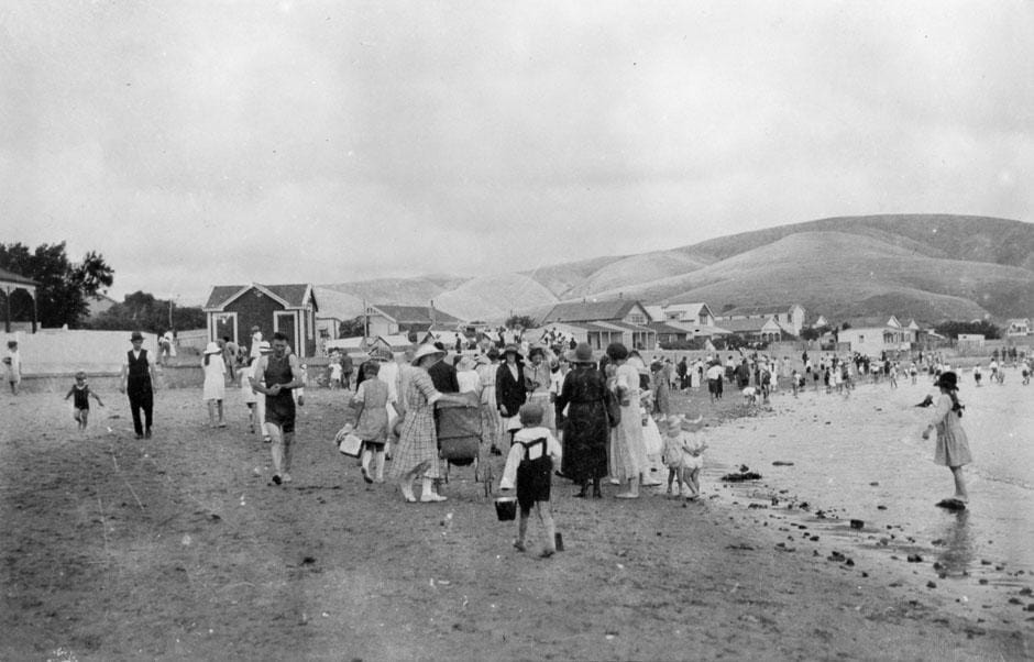 Christmas Day revellers on Plimmerton