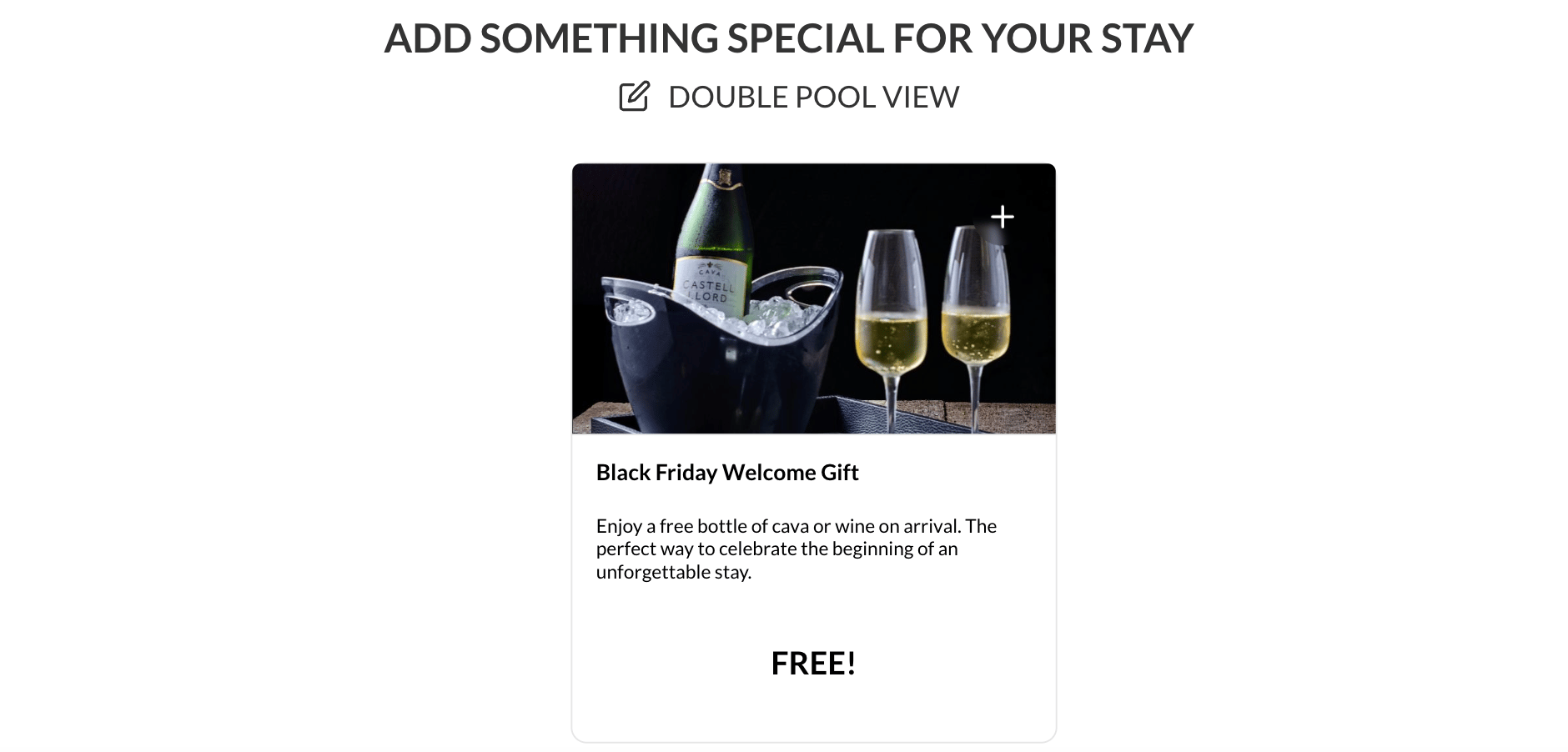 Free bottle of wine at checkout