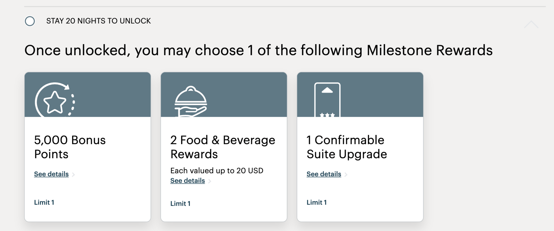IHG 20-night milestone reward options