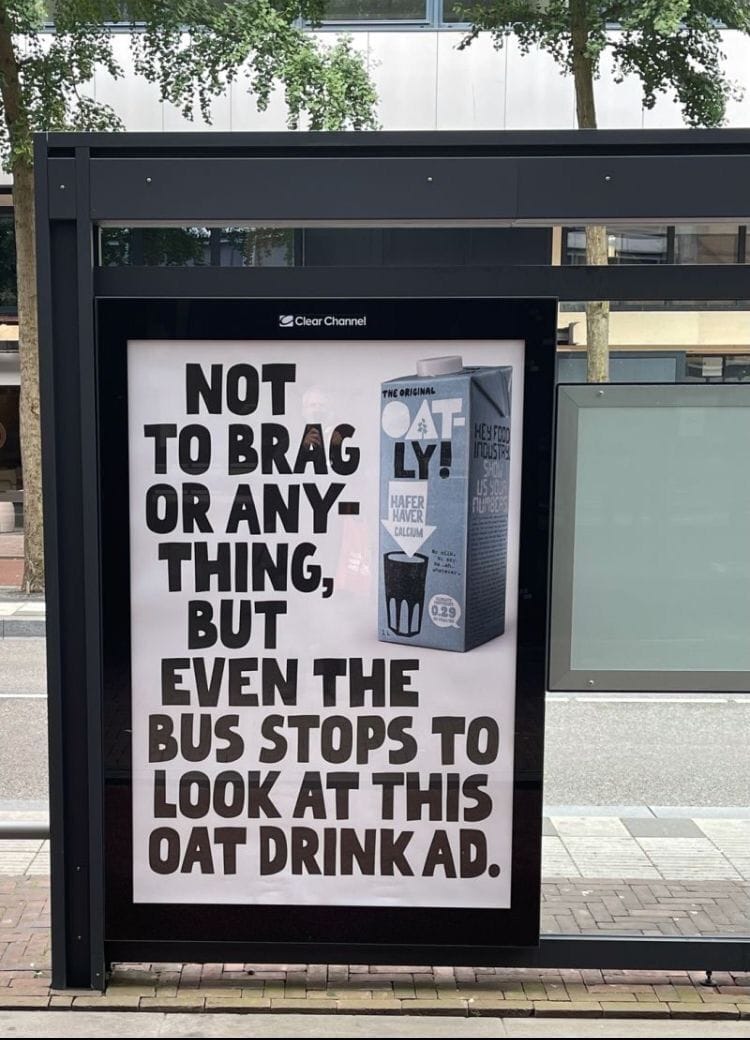 Oatly bus ad campaign