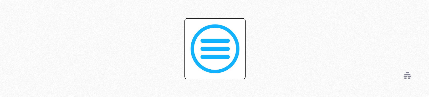 A bright blue icon featuring a circular outline with three horizontal lines in the center, representing Linkinbio-style link list tools often used by creators to share multiple links from one page. The beehiiv watermark appears in the corner, indicating the graphic is part of creator or newsletter branding content.