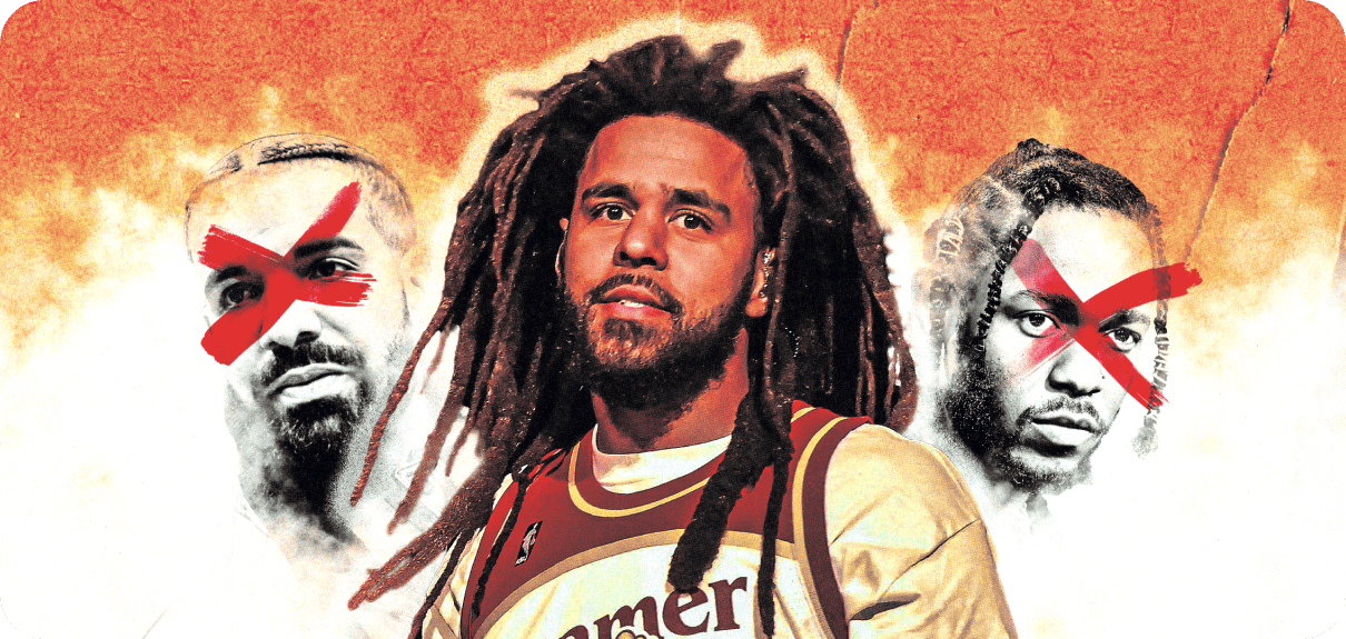 J. Cole in the middle of Kendrick and Drake