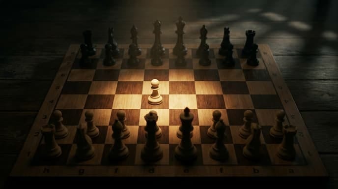 Peón de ajedrez tomando la iniciativa y moviéndose fuera de su posición tradicional